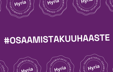 Kuvituskuva, jossa tekstinä #osaamistakuuhaaste violetilla pohjalla 